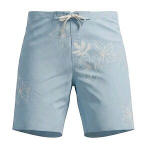 VTG Y2K Rip Curl Board Shorts Men 34 Light Blue Retro Surf Beach Hibiscus Floral